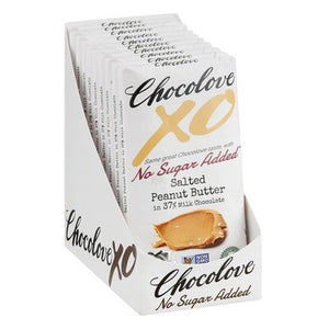 Chocolove Milk Chocolate No Sugar Added Salted Peanut Butter 37% 10/3.2 OZ [UNFI #2529543] [ebt] T