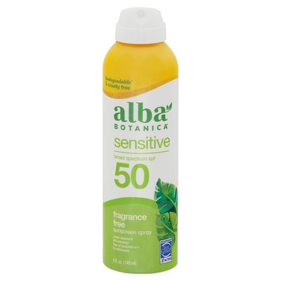 Alba Botanica Sunscreen Spray Sensitive Fragrance Free Broad Spectrum SPF 50 5 OZ [UNFI #2927051] T