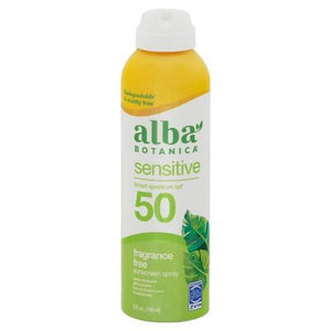 Alba Botanica Sunscreen Spray Sensitive Fragrance Free Broad Spectrum SPF 50 5 OZ [UNFI #2927051] T