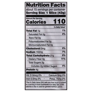 OG2 Rudis Bread Honey Sweet Whole Wheat 8/22 OZ [UNFI  #0940387]