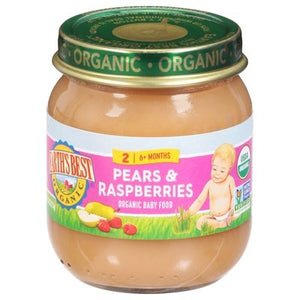 Earths Best Baby Food Pears & Raspberries 2 (6+ Months) 10/4 OZ [UNFI #2618676] [ebt]
