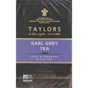 Taylors Of Harrogate Black Tea Earl Grey Bags 6/50 Bag [UNFI #0703314] [ebt]