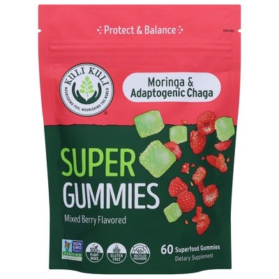 Kuli Kuli Super Gummies Moringa & Adaptogenic Chaga Mixed Berry Flavored 60 CT [UNFI #2823854] T