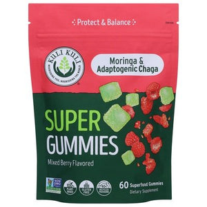 Kuli Kuli Super Gummies Moringa & Adaptogenic Chaga Mixed Berry Flavored 60 CT [UNFI #2823854] T