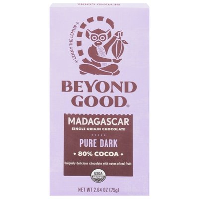Beyond Good Single Origin Chocolate Madagascar Pure Dark 80% Cocoa 12/2.64 OZ [UNFI #2642197] [ebt] T
