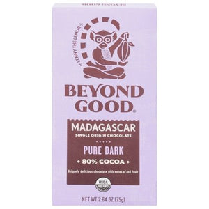Beyond Good Single Origin Chocolate Madagascar Pure Dark 80% Cocoa 12/2.64 OZ [UNFI #2642197] [ebt] T