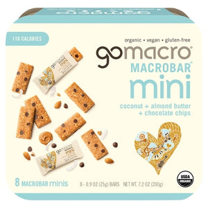 Gomacro Macrobars Coconut + Almond Butter + Chocolate Chips Mini 7/7.2 OZ [UNFI #3055571] [ebt]