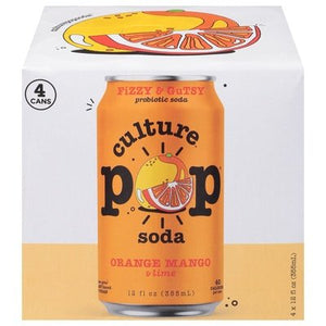 Culture Pop Soda Probiotic Soda Orange Mango & Lime 6/4/12 OZ [UNFI #2706646] [ebt] T