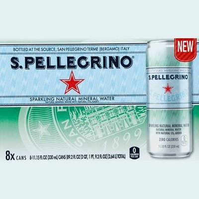 San Pellegrino Sparkling Water Natural Mineral 3/8/11.15Z [UNFI #2346559] [ebt] T
