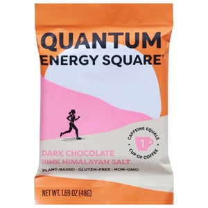 Quantum Energy Squares Dark Chocolate Pink Himalayan Salt 8/1.69 OZ [UNFI #2605517] [ebt]
