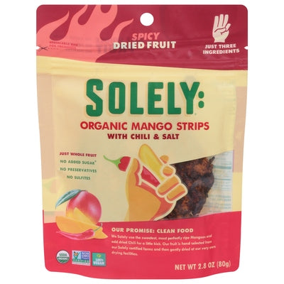 Solely Mango Strips Organic Spicy Og2 8/2.8 oz [UNFI #2565372 ] [ebt]