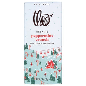 Theo Chocolate Dark Chocolate Organic Peppermint Crunch 12/2.8 OZ [UNFI #2851426] [ebt] T