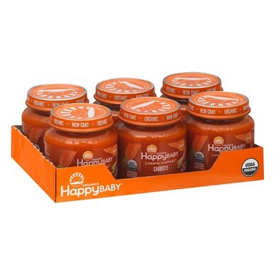 Happy Baby Carrots Organic Stage 1 6/4 OZ [UNFI #2473619] [ebt]