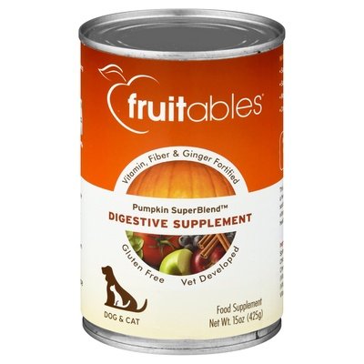 Fruitables Dog & Cat Food Gluten Free Pumpkin Super Blend Digestive Supplement 12/15 OZ [UNFI #01430081]