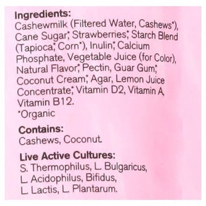Forager Project Cashewmilk Yogurt Strawberry Dairy Free Organic 8/3.2 OZ [UNFI #2840254] [ebt]