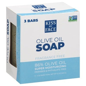Kiss My Face Olive Oil Soap Fragrance Free 1/3/4 OZ [UNFI #1141837] T