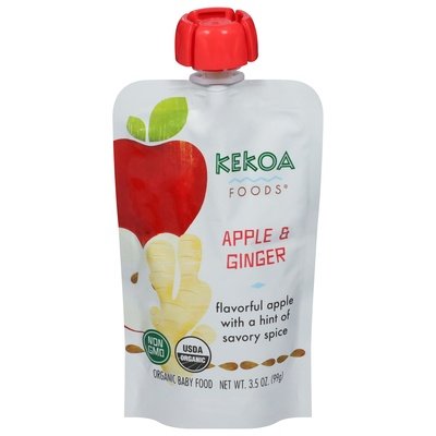 Kekoa Baby Food Organic Apple & Ginger 6/3.5 OZ [UNFI #3009651] [ebt]