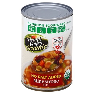 Health Valley Soup No Salt Added Minestrone 12/15 OZ [UNFI #0463026] [ebt]