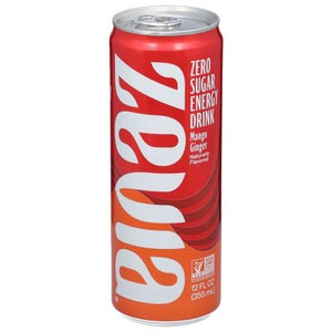 Zevia Energy Drink Zero Sugar Mango Ginger 12/12 OZ [UNFI #1907963] [ebt] T
