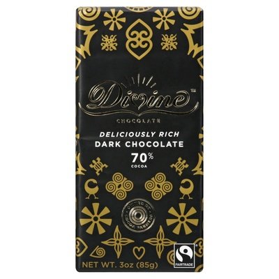 Divine Chocolate Dark Chocolate 70% Cocoa 12/3 OZ [UNFI #2398394] [ebt] T