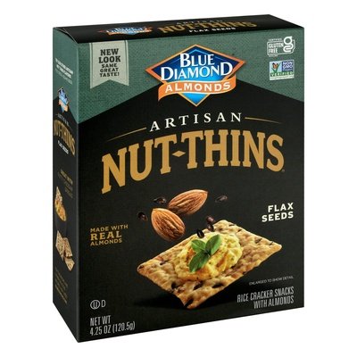 Blue Diamond Rice Cracker Flax Seeds 12/4.25 OZ [UNFI #1182948] [ebt]