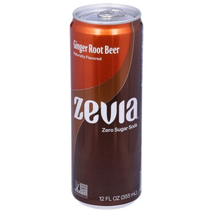 Zevia Soda Zero Sugar Ginger Root Beer 12/12 OZ [UNFI #2819258] [ebt] T
