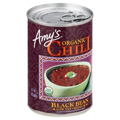 Amys Black Bean Organic Chili Medium 12/14.7Oz [UNFI #0158352] [ebt]