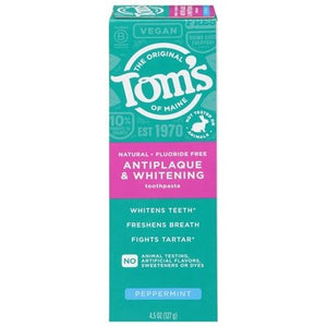 Toms Of Maine Antiplaque & Whitening Toothpaste Peppermint 6/4.5 OZ [UNFI #3027109] T