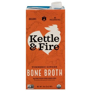 Kettle & Fire Bone Broth Organic Turmeric Ginger 6/32 OZ [UNFI #2985083] [ebt]