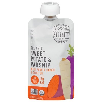 Serenity Kids Sweet Potato & Parsnip Organic 6+ Months 6/3.5 OZ [UNFI #2721009] [ebt]