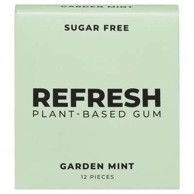 Refresh Gum Gum Plant-Based Sugar Free Garden Mint 12/12 CT [UNFI #2934941] [ebt] T