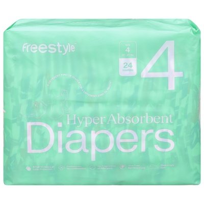 Freestyle Diapers Hyper Absorbent Size 4 (22-37 lbs) 6/24 CT [UNFI #2856284] T
