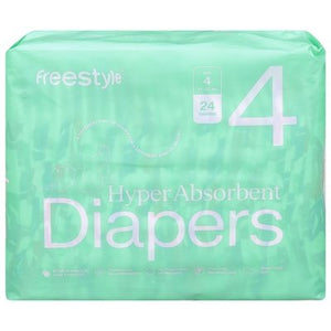 Freestyle Diapers Hyper Absorbent Size 4 (22-37 lbs) 6/24 CT [UNFI #2856284] T