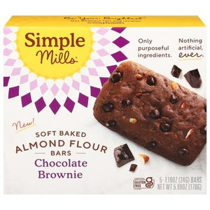 Simple Mills Bars Chocolate Brownie Soft Baked Almond Flour 6/5.99 OZ [UNFI #2952067] [ebt]