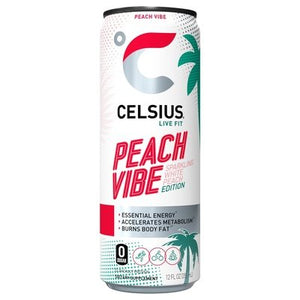 Celsius Energy Drink Peach Vibe 12/12 OZ [UNFI #2752061] T
