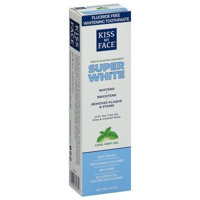 Kiss My Face Toothpaste Fluoride Free Whitening Cool Mint Gel 4.5 OZ [UNFI #1542695] T