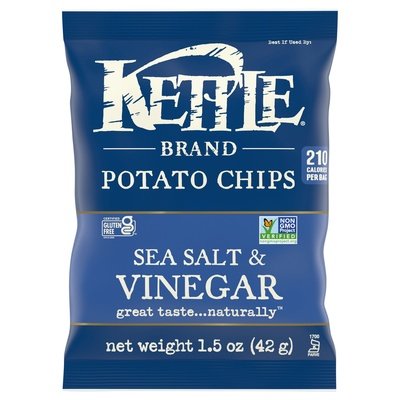 Kettle Brand Potato Chips Sea Salt & Vinegar 24/1.5 OZ [UNFI #1114743] [ebt]