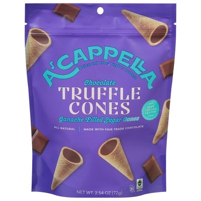 Acappella Truffle Cones Chocolate 6/2.54 OZ [UNFI #2982817] [ebt] T
