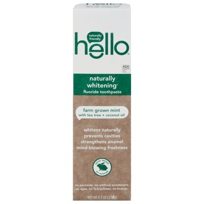 Hello Products Toothpaste Fluoride Naturally Whitening Farm Grown Mint 6/4.7 OZ [UNFI #2702355] T