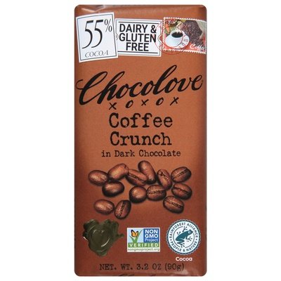 Chocolove Coffee Crunch In Dark Chocolate 55% Cocoa 12/3.2 OZ [UNFI #193292] [ebt] T