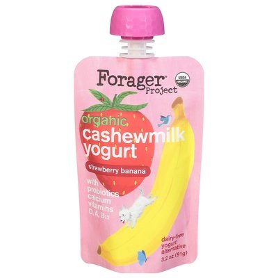 Forager Project Cashewmilk Yogurt Dairy-Free Organic Strawberry Banana 8/3.2 OZ [UNFI #2951077] [ebt]