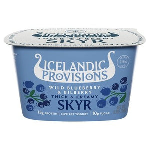 Icelandic Provisions Skyr Low Fat Wild Blueberry & Bilberry Thick & Creamy 12/5.3 OZ [UNFI #1994037] [ebt]