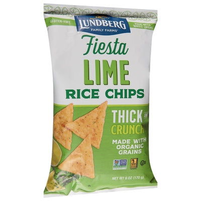 Lundberg Family Farms Rice Chips Fiesta Lime 6/5.5 OZ [UNFI #3028982] [ebt]