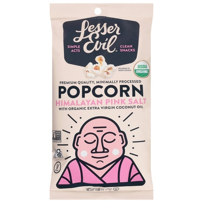 Lesser Evil Popcorn Himalayan Pink Salt 18/.88 OZ [UNFI #1629039] [ebt]