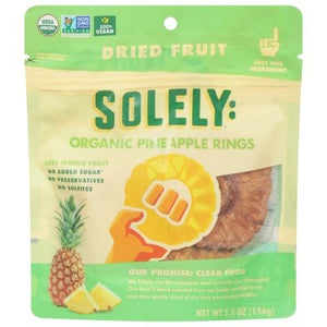 Solely Dried Fruit Organic Pineapple Rings 6/5.5 OZ [UNFI #2408045] [ebt]