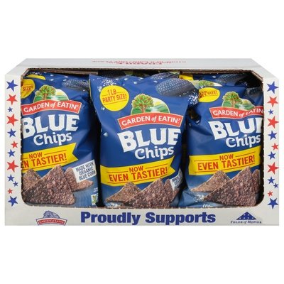 Garden Of Eatin Corn Tortilla Chips Blue Chips Party Size 12/16 OZ [UNFI #562942] [ebt]