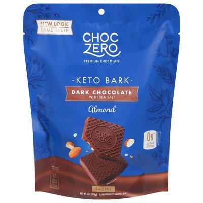 Choczero Keto Bark Dark Chocolate with Sea Salt Almond 12/6 OZ [UNFI #2599660] [ebt] T