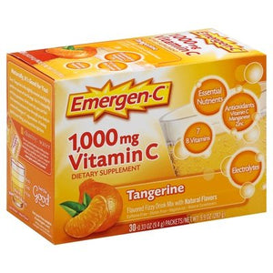 Emergen-C Vitamin C 1 000 Mg Fizzy Drink Mix Tangerine 3/30 Ct [UNFI #0350991] T