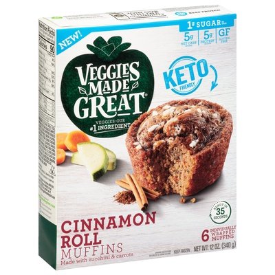 Veggies Made Great Keto Cinnamon Roll Muffins 8/12 OZ [UNFI  #2822906]