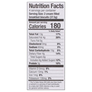 Olyra Breakfast Biscuits Peanut Butter Cream Filled 6/5.3 OZ [UNFI #2929826] [ebt]